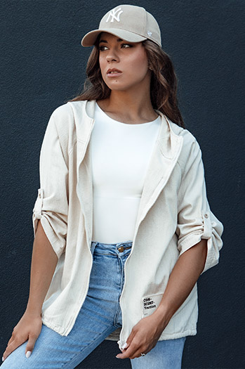 Kurtka przejściowa damska MANDIA jasnobeżowa Dstreet TY4479