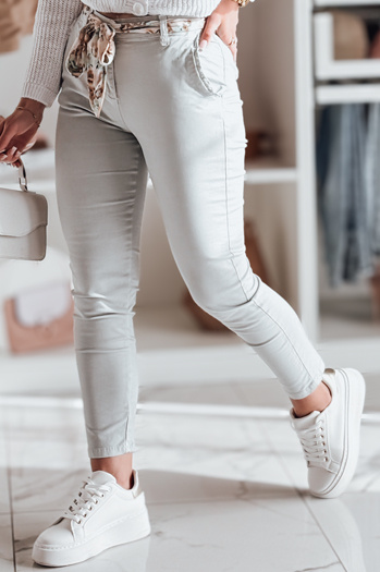 Női szövet chino övvel ROSSALI világosszürke Dstreet UY2534 Dstreet UY2534