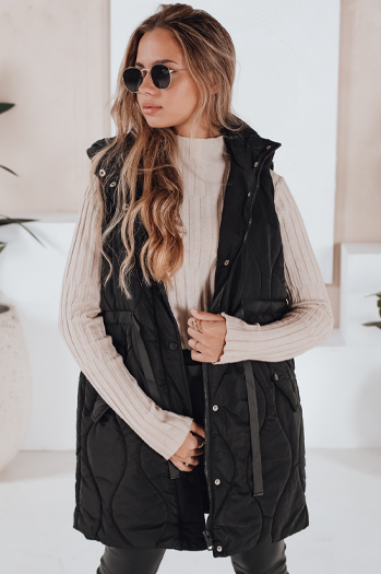 Női steppelt mellény WELIA fekete színben Dstreet TY3294