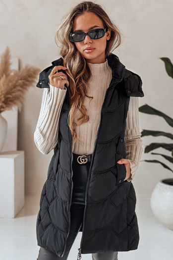 Női szigetelt steppelt mellény fekete Dstreet TY5101 TY5101