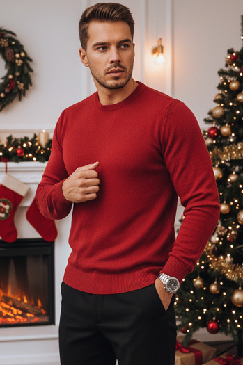 Férfi klasszikus bordó pulóver Dstreet WX1933z