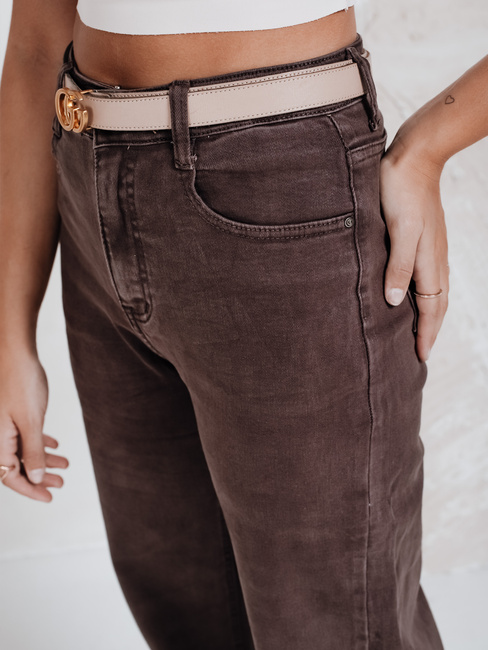 Női széles szárú farmer barna Dstreet UY2768 UY2768