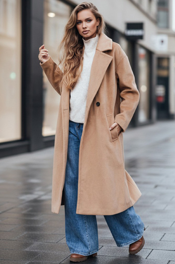 Női átmeneti oversize barna kabát Dstreet NY0767z