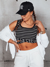 LA VIE CEST női csíkos top fekete Dstreet RY2314_1