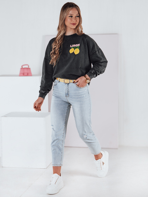 Női egyméretű pulóver LEMONFIT grafit Dstreet BY1348