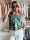 T-shirt damski z nadrukiem MUYUMBA grafitowy Dstreet RY2619