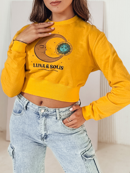 LUNA női crop top sárga Dstreet BY1345