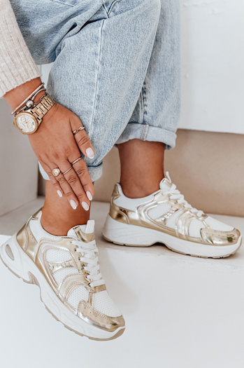 Női lapos talpú GLISSWALK arany Dstreet tornacipő ZY1002