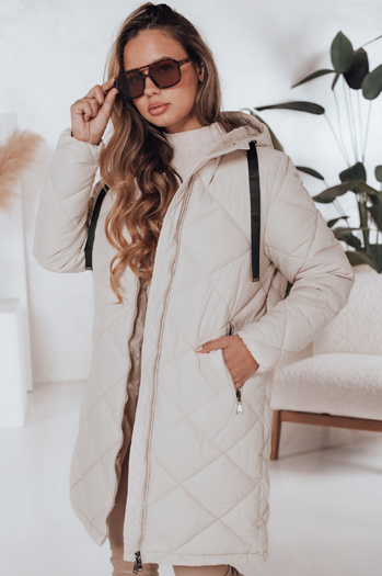Női télikabát SNOWVIBE világos bézs steppelt Dstreet TY4990