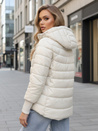 Női steppelt kabát kapucnival fehér Dstreet ty5355