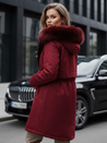 Női téli parka kabát szőrmével bordó Dstreet TY5114 TY5114