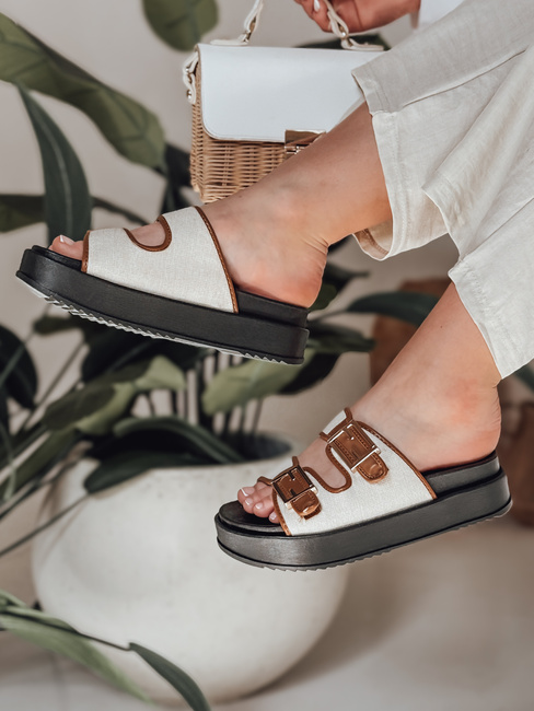 Női FLATSTEP camel flip-flopok Dstreet ZY0895