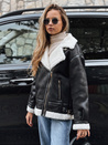 Női ramones dzseki báránybőrrel fekete Dstreet TY5246