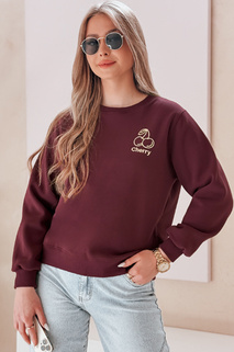 Női oversize pulóver hímzéssel CHERSOFT szilva Dstreet BY1399
