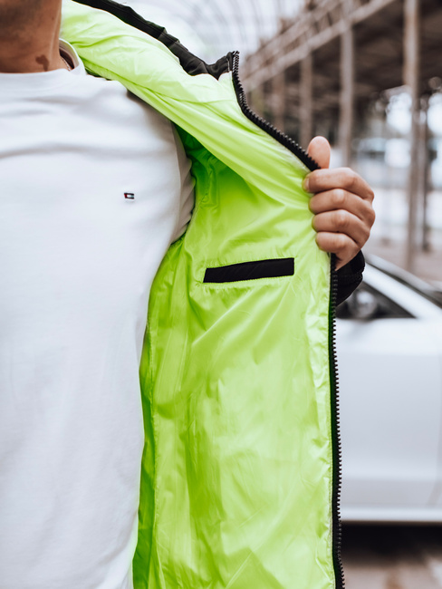 Férfi steppelt télikabát kapucnival fekete Dstreet TX4892