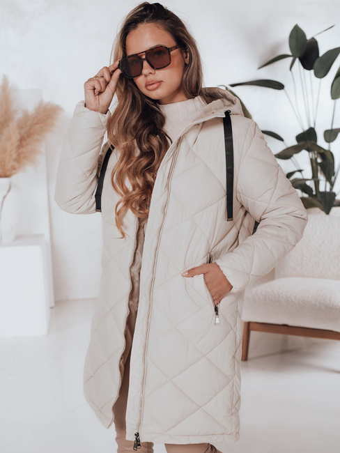 Női télikabát SNOWVIBE világos bézs steppelt Dstreet TY4990