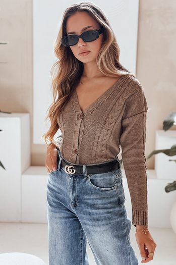 Női cipzáros pulóver MELANIA Szín Csokoládé DSTREET MY1653