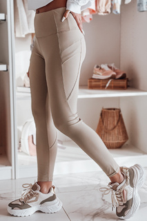 Női magas derekú leggings FLEXION bézs Dstreet UY2337