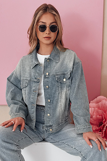 Női átmeneti oversize catana dzseki NOVAJIN kék Dstreet TY4838