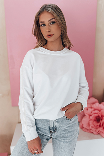 Női egyméretű LUMIVIA pulóver fehér Dstreet BY1372