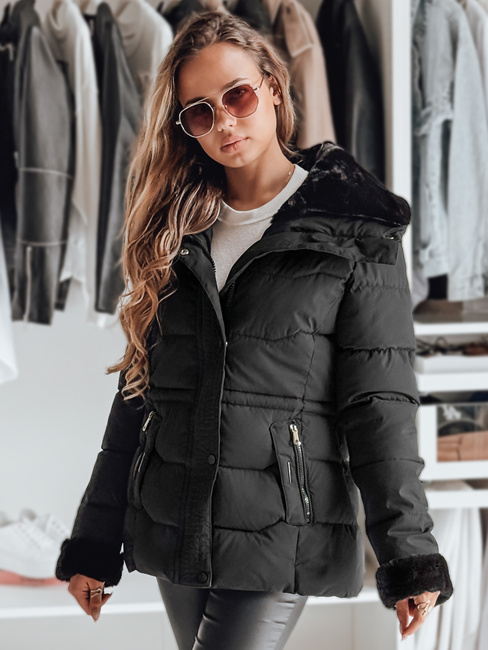 WINTERGIRL női steppelt dzseki fekete Dstreet TY4933
