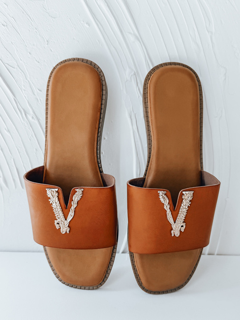Női SOLVINA flip-flopok camel Dstreet ZY0957