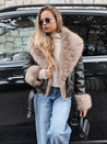 Női ramones kabát szőrmével fekete Dstreet TY5240 TY5240