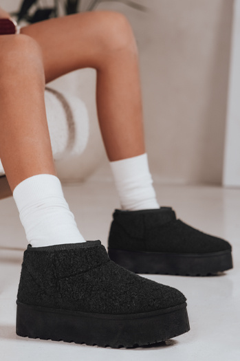 Női szövet hócsizma szőrmével fekete Dstreet ZY1296 ZY1296