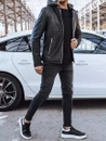 Férfi bőrdzseki fekete színben Dstreet TX4277