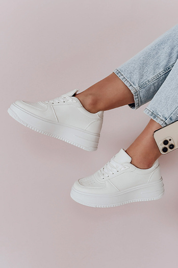 Női platform tornacipő WALK ME UP fehér Dstreet ZY0926 ZY0926