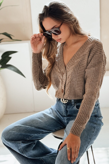 Női áttört pulóver DESTANY Szín Bézs DSTREET MY1738