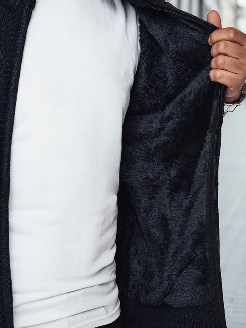 Férfi kigombolt pulóver tengerészkék Dstreet WX2250z