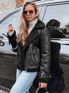 Női ramones dzseki báránybőrrel fekete Dstreet TY5239