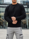 Férfi basic fekete pulóver Dstreet BX5882