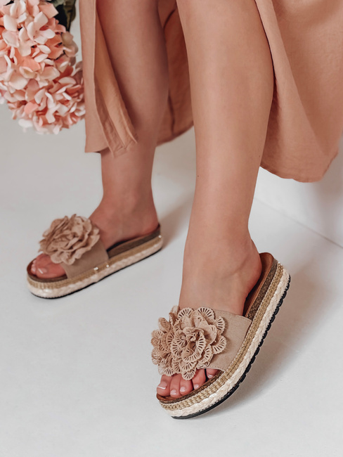 Női virágos flip-flop KWIATARIS khaki Dstreet ZY0910 ZY0910