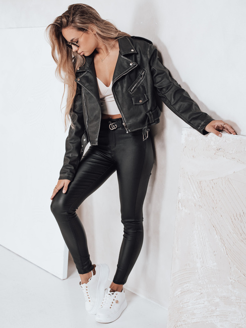 Öko bőr csőnadrág fekete Dstreet UY2764