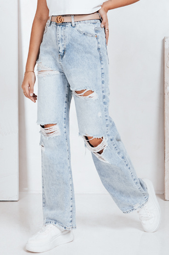 Női széles bordázott farmer kék Dstreet UY2794