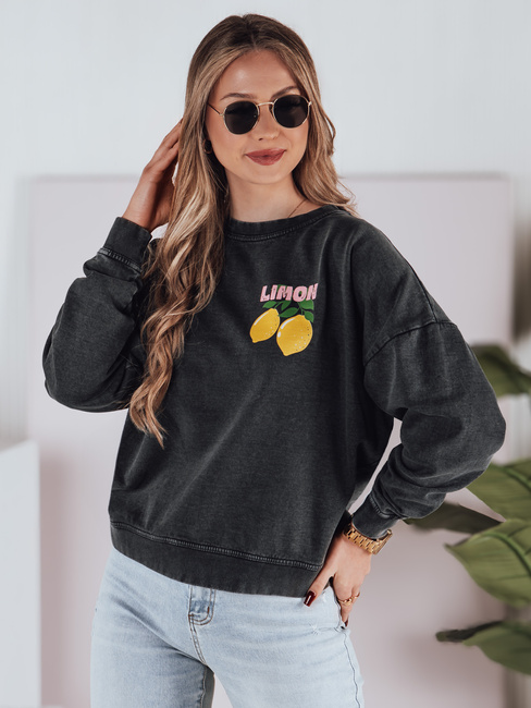 Női egyméretű pulóver LEMONFIT grafit Dstreet BY1348