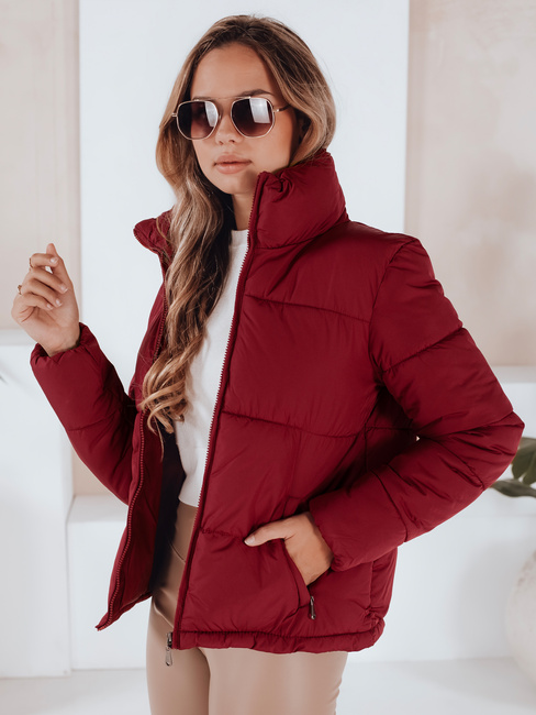 Női steppelt télikabát LAROSE bordó Dstreet TY5218 TY5218