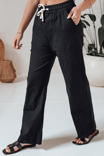 Női alkalmi, széles szárú nadrág BOHO DAY fekete Dstreet UY2647