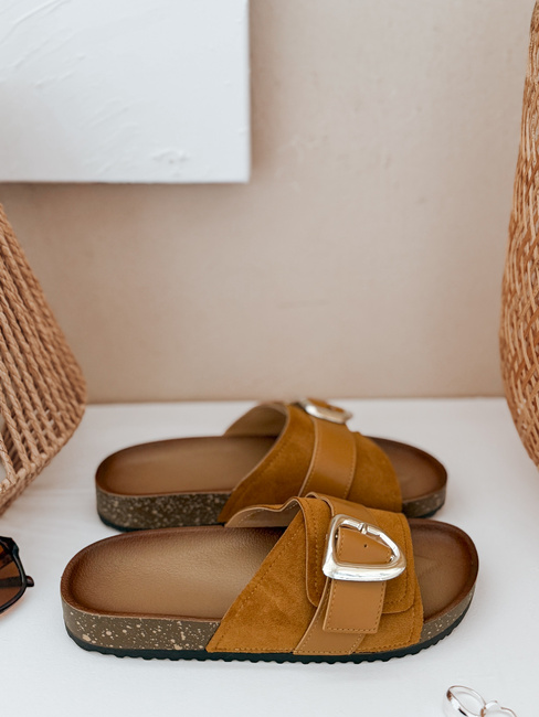 NOLVINA női camel flip-flopok Dstreet ZY0976