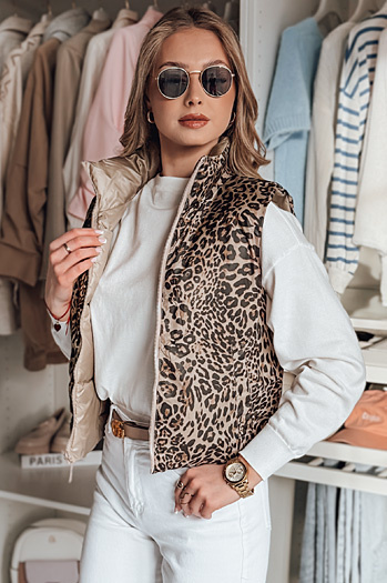 Női rövid, fordítható CHIPUFF camel mellény Dstreet TY4825