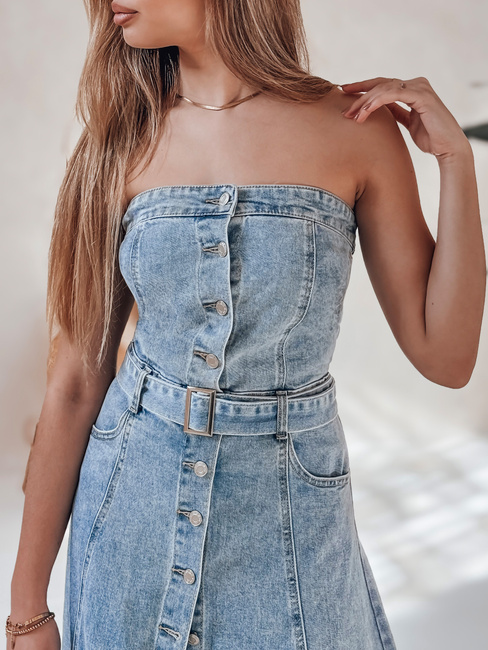 Farmer midi ruha övvel SUMMER SKY blue Dstreet EY2585