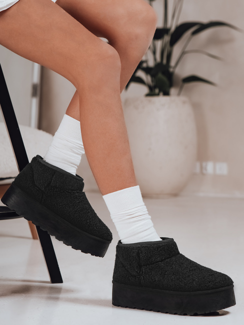 Női szövet hócsizma szőrmével fekete Dstreet ZY1296 ZY1296