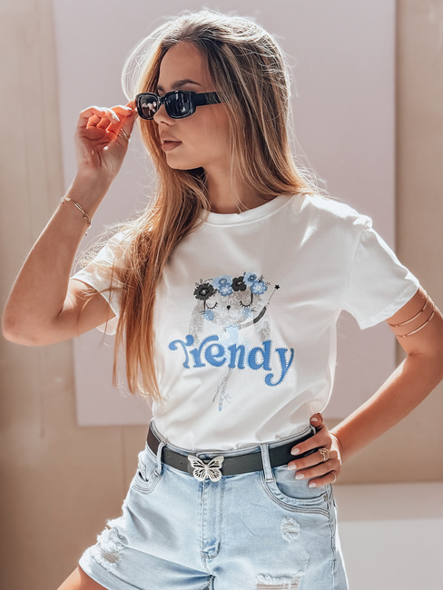 Női nyomtatott póló TRENDY BUNNY fehér Dstreet RY2906