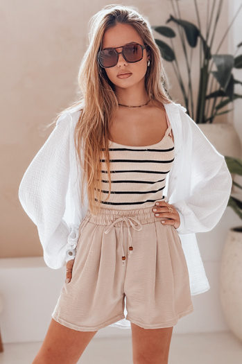 Női SUMMER TRIP szövet rövidnadrág khaki Dstreet SY0435