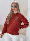 Női oversize pulóver hímzéssel CHERSOFT tégla Dstreet BY1398