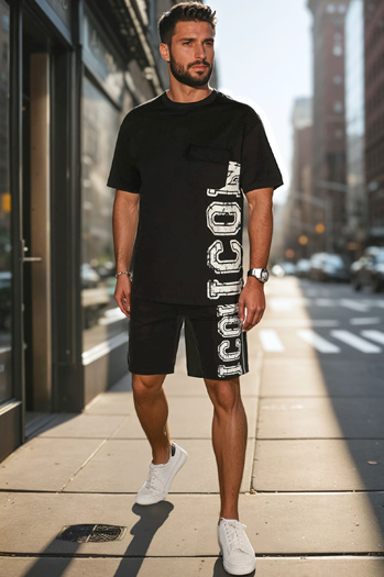 Férfi nyomtatott szett fekete Dstreet AX0802