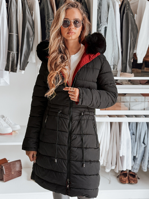 Női téli parka TRENDNEL megfordítható kapucnis piros Dstreet TY4588 TY4588