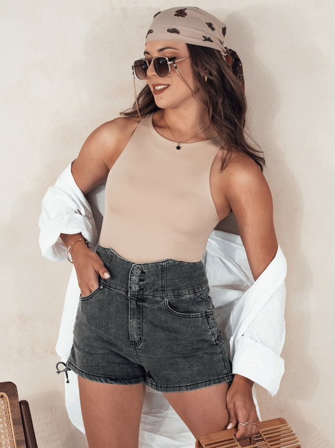 Női farmer rövidnadrág JEANLOVE fekete Dstreet SY0377